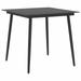 Anself Garden Table Glass Tabletop Steel Frame Outdoor Dining Table Black for Patio Deck Terrace Outdoor Furniture 31.5 x 31.5 x 29.1 Inches (L x W x H)