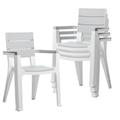 Inval Madeira Patio Outdoor Dining Chair Set of 4 White/Gray