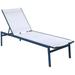 Meridian Furniture Santorini White Mesh Waterproof Fabric Outdoor Patio Chaise Lounge Chair