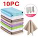 10PC Fish Scale Polishing Cleaning Cloth Microfiber Glass Cleaning Rags Nanoscale Hand Drying Towels Reuseable for Dish/Mirror/Table/Window/Car/Screen Wipes Different Sizes for Multi-Purpose