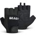 Beastpowergear Weightlifting Gloves Leather (Pair) Foam Padded Durable Double Amara Palm Washable Half-Finger Womens Weightlifting Gloves Designed & Sized for Men and Women.