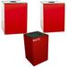 Witt Industries Steel 24-Gallon Geo Cube Recycling Container Round Opening Legend Cans Slot Opening Legend Newspaper and Square Opening Legend Waste Square Scarlet Red.