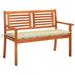 Suzicca 2-Seater Patio Bench with Cushion 47.2 Solid Eucalyptus Wood