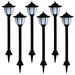 Dcenta Outdoor Solar Lamps 6 pcs LED Black for Driveway Lawn Walkway Pathway Patio Outdoor Decor