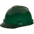 MSA V-Gard Standard Slotted Hardhat Cap w/ Fas-Trac Suspension Green (6 Units)
