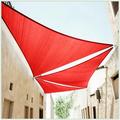 ColourTree 10 x 10 x 10 Red Triangle Sun Shade Sail Canopy Mesh Fabric UV Block - Commercial Heavy Duty - 190 GSM - 3 Years Warranty ( We Make Custom Size )