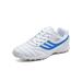 Woobling Children Lightweight Lace Up Sport Sneakers Ground Non Slip Round Toe Outdoor Fold-resistant Short Nails Soccer Cleats White Broken 12c
