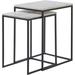 Signature Home Collection Set of 2 Black and White Powder Coated Outdoor Nesting Tables 20