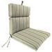 Jordan Manufacturing 44 x 22 Gallan Cedar Grey Stripe Rectangular Outdoor Chair Cushion with Ties and Hanger Loop