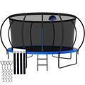 CITYLE 14FT Trampoline with Enclosure Net 1400LBS Trampoline with Basketball Hoop for 6-8 Kids No Gap Design Outdoor Trampoline for Kids Adults with Wind Stakes Backyard Recreational Trampolines