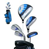 PUDO Kids Golf Clubs Set Right Handed 8-10 Years Junior Golf Clubs Putter and Driver Full Set 5-Piece Set Golf Clubs and Sets With Stand Bag - Blue