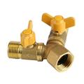 EOTVIA 2 Way Brass Double Tap Adapter Garden Hose Connector Splitter 1/2 inch Outside Garden Irrigation Tap Adaptor and Hose Dual Faucet Connector