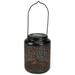 7 Black Outdoor Integrated Floral LED Solar Lantern with Handle