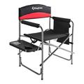 KingCamp Folding Camping Chair Heavy Duty Director Chair with Side Table and Side Pockets Red