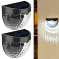 SESAVER Solar Light Outdoor 2Pack Decorative Solar Fence Light IP65 Waterproof Solar Garden Deck Lights Solar Wall Light Solar Stairs Step Light Garden Landscape Lamp for Walkway Backyard Railing Pool