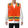 Men s Class 2 Type R Safety High Visibility Zipper Reflective Neon Work Vest (Orange 4XL)