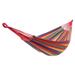 MDHAND Camping Hammock Portable 2-Person Cotton Double Hammock W /2 Tree straps/Carry Bag Support 530lbs Red Stripe Without Rod