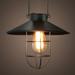 Egdank Vintage Solar Lantern Iron Hanging Lamp Powered LED Lantern Iron Hanging Lights Outdoor Garden Lamp Waterproof
