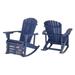 W Unlimited Zero Gravity Collection Adirondack Rocking Chair with Built-in Footrest Navy Blue - 2 Piece