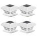 4 Pack Solar Post Cap Lights 2 Modes LED Deck Fence Cap Lights for Fence Deck or Patio Decoration Waterproof fits Wooden Posts (White)