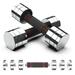 Synergee Ultra Compact Adjustable Dumbbell Set. Steel Weight Set with Foam Handles and Chrome Finish. Weights Range from 5-10 lbs.