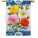 Breeze Decor H104107-BO Dahlia Bouquet Floral Double-Sided Garden Decorative House Flag Multi Color