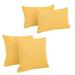 Double-corded Solid Outdoor Spun Polyester Throw Pillows with Inserts (Set of 4) Lemon