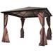 vidaXL Gazebo Pop up Canopy Tent Folding Patio Pavilion with Curtain Aluminum