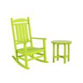 WestinTrends 2-Pieces Set Outdoor Rocking Chair w/ Round Side Table Included Lime