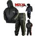 MRX Heavy Duty Sweat SAUNA SUIT With Hoodie Exercise Gym Suit Fitness Weight Loss Slimming MMA Training Black/Green (XXL)