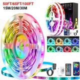 KingFurt 50-100Ft Flexible 5050 Rgb Led Strip Light Remote Fairy Lights Room Tv Party Bar