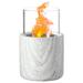 Mini Tabletop Fire Pit Rubbing Alcohol Fireplace Indoor Outdoor Portable Fire Concrete Bowl Pot Fireplace