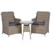 Suzicca 3 Piece Bistro Set with Cushions Poly Rattan Brown