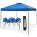 Summit Living 10x10ft Pop-up Canopy Tent Straight Legs Instant Canopy for Outside with Wheeled Bag - Blue