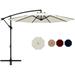 Patio Umbrella 10FT Offset Cantilever Umbrellas Outdoor Umbrella 95% UV Protection with Solid Polyester Shade Sturdy Ribs Crank and Cross - beige