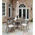 Pemberly Row Coastal Brown Aluminum 5 Piece Outdoor Dining Set