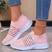 Women Shoes Sneaker For Women Mesh Running Shoes Tennis Walking Shoes Fly Woven Breathable Sneakers Fashion Sport Shoes Knit Running Shoes Pink 9