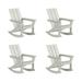 WestinTrends Ashore Patio Rocking Chairs Set of 4 All Weather Poly Lumber Plank Adirondack Rocker Chair Modern Farmhouse Outdoor Rocking Chairs for Porch Garden Backyard and Indoor Sand