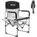 KingCamp Folding Camping Chairs Heavy Duty Directors Chair with Side Table Black