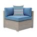 COSIEST Outdoor Patio Gray Wicker Right Corner Chair with Cushions Pillow