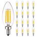 Luxrite 5W Vintage Candelabra LED Bulbs Dimmable 550 Lumens 60W Equivalent UL Listed E12 Base (16 Pack) 3000K (Soft White)