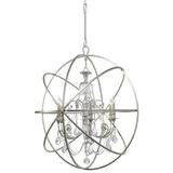 Six Light Chandelier in Traditional and Contemporary Style 40 inches Wide By 42 inches High-Swarovski Spectra Crystal Type-Olde Silver Finish Bailey