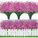 Morttic 8 Bundles Artificial Daisies Flowers Outdoor Spring UV Resistant Fake Greenery Plastic Bushes Faux Shrubs Planter for Garden Window Box Hanging Plants Porch Indoor Outside Decor (Purple)