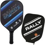 Rally Graphite Power 5.0 Pickleball Paddle | Honeycomb Core Graphite/Polymer Hybrid Composite Face | Paddle Cover Included | Blue/Thin Grip