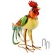 Sunnydaze Romeo the Rooster Metal Outdoor Statue - 16