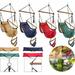 ON SALES!Hanging Chair Swing Outdoor Hammock Chair Hanging Rope Chair Oxford Cloth Hardwood With Cup Holder for Outdoor Indoor Bedroom with Tassels Max 220.46lb(Blue)