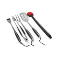 PitMaster King BBQ Grill & Clean 5pc Premium Tools Set with Spatula Tong Basting Brush BBQ Fork and Grill Brush