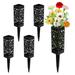 Memorial Cemetery Flower Stand Decoration - Garden Hollow Flower Basket Cemetery Planter With Long Pickets (Pack Of 4)