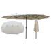 15x9Ft Double-Sided Patio Umbrella Outdoor Market Table Garden Extra Large Waterproof Twin Umbrellas with Crank and Wind Vents for Garden Deck Backyard Swimming Pool Tan