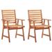 Suzicca Patio Dining Chairs 2 pcs with Cushions Solid Acacia Wood